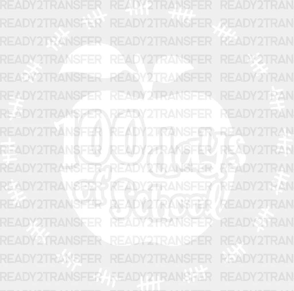 100 Days Of School Apple Design Dtf Transfer