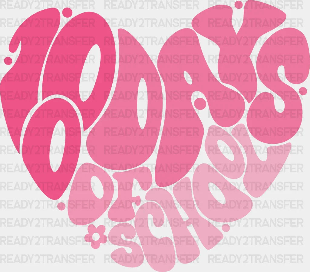 100 Days Of School Heart Dtf Transfer
