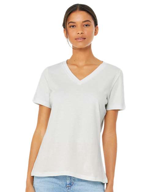 Women’s Relaxed Jersey V-Neck Tee BELLA + CANVAS Vintage White 2XL