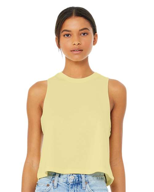 Women's Racerback Crop Tank BELLA + CANVAS Heather French Vanilla