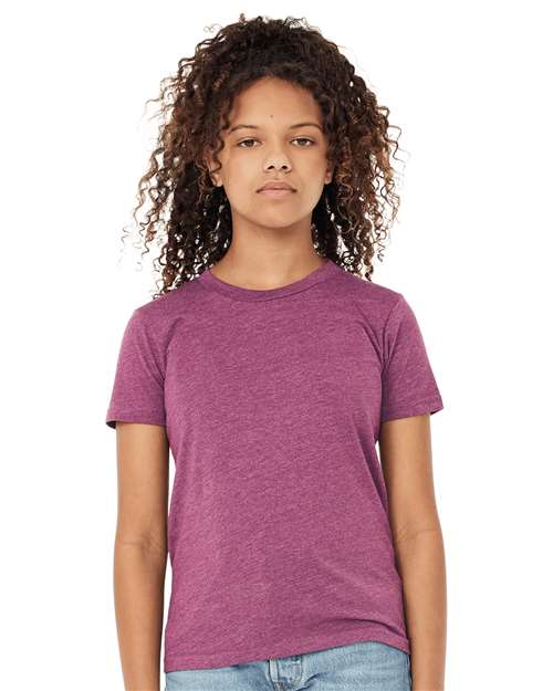 Youth CVC Jersey Tee BELLA + CANVAS Heather Magenta