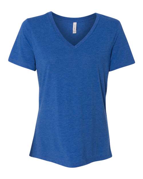 Women's Relaxed Triblend V-Neck Tee BELLA + CANVAS True Royal Triblend