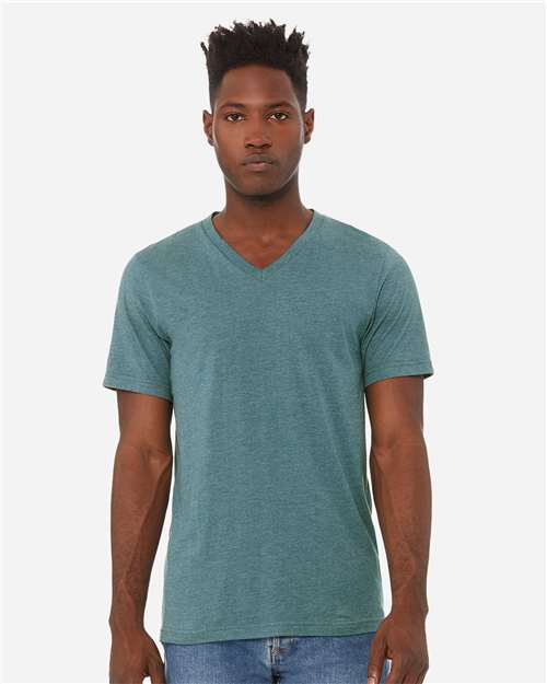Unisex Heather CVC V-Neck Tee