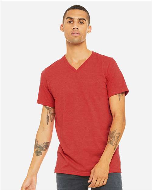Unisex Heather CVC V-Neck Tee