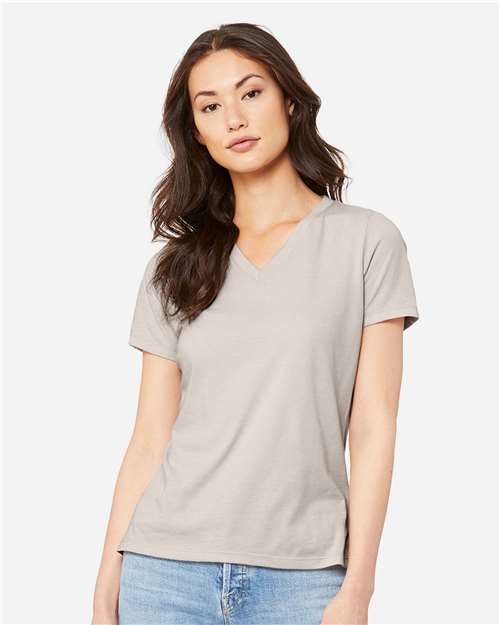 Women's Relaxed Heather CVC V-Neck Tee BELLA + CANVAS Heather Dust