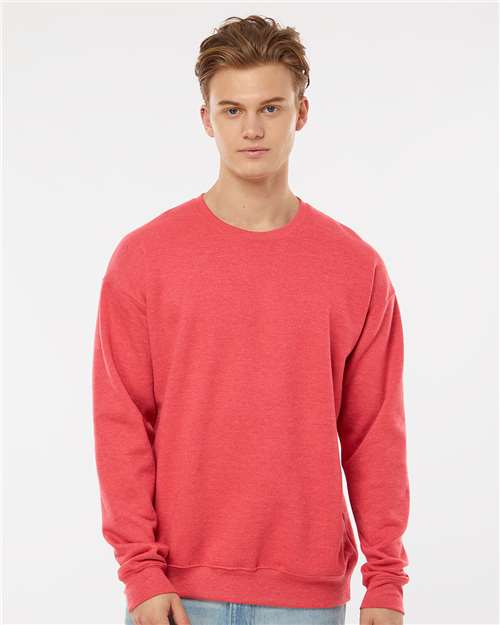 Unisex Fleece Crewneck Sweatshirt Tultex Heather Red