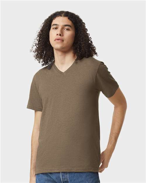 Unisex CVC V-Neck Tee American Apparel Heather Army