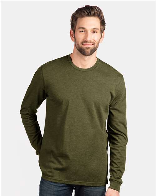 Unisex CVC Long Sleeve T-Shirt Next Level Military Green
