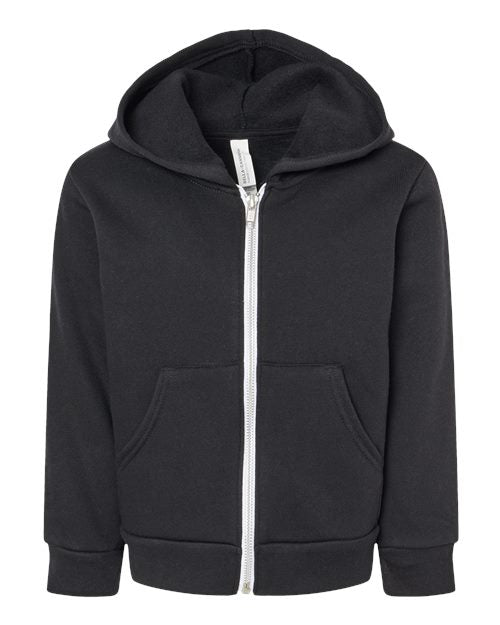 Toddler Sponge Fleece Full-Zip Hoodie Sweatshirt BELLA + CANVAS Black
