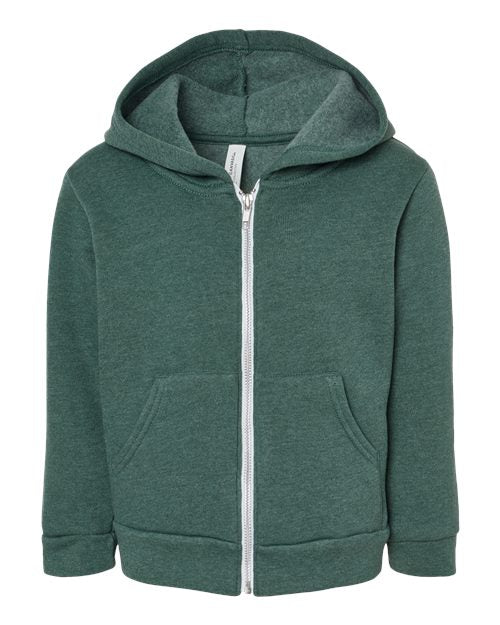 Toddler Sponge Fleece Full-Zip Hoodie Sweatshirt BELLA + CANVAS Heather Forest