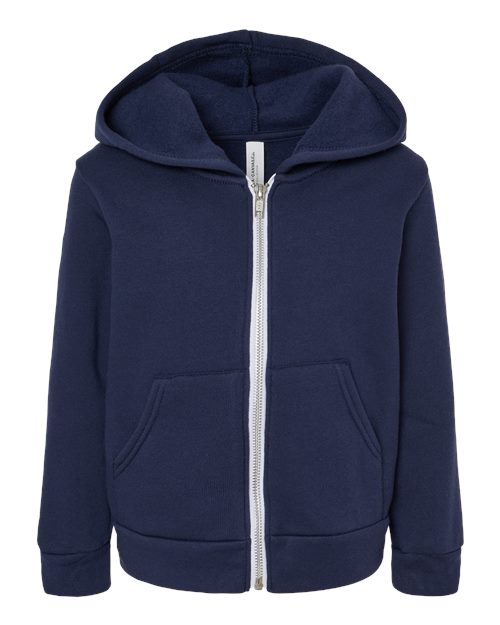 Toddler Sponge Fleece Full-Zip Hoodie Sweatshirt BELLA + CANVAS Navy