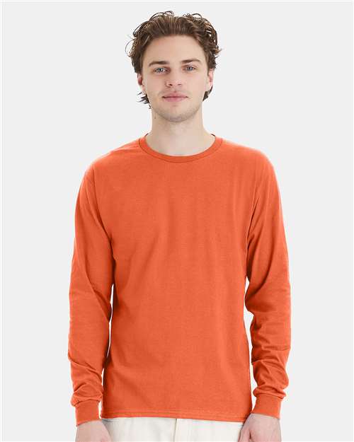Essential-T Long Sleeve T-Shirt Hanes Texas Orange