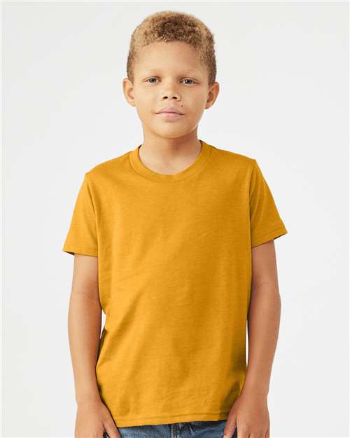 Youth CVC Jersey Tee BELLA + CANVAS Heather Mustard