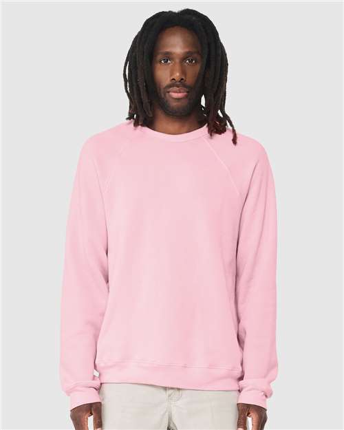 Unisex Sponge Fleece Raglan Crewneck Sweatshirt BELLA + CANVAS Pink