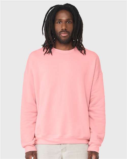 Unisex Sponge Fleece Drop Shoulder Crewneck Sweatshirt BELLA + CANVAS Pink