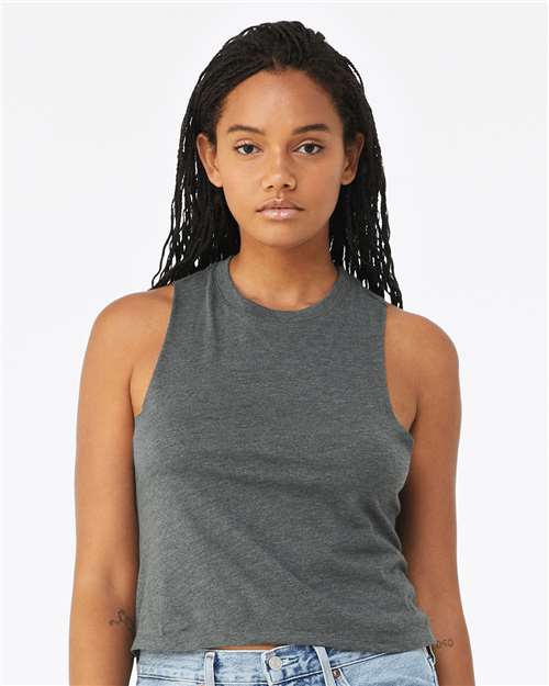 Women's Racerback Crop Tank BELLA + CANVAS Deep Heather