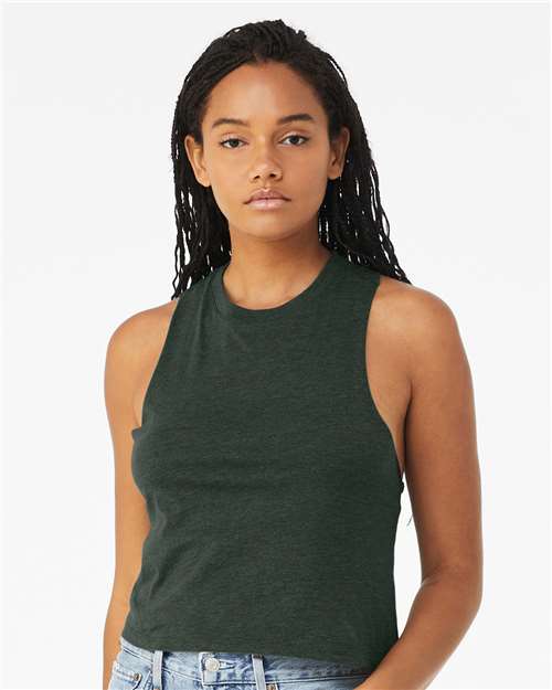 Women's Racerback Crop Tank BELLA + CANVAS Heather Forest