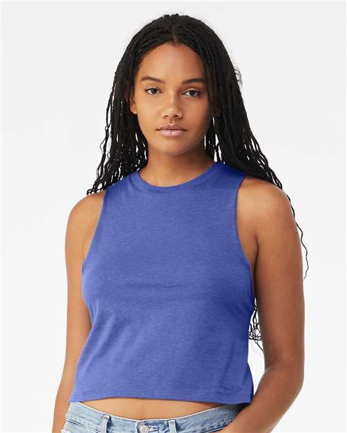 Women's Racerback Crop Tank BELLA + CANVAS Heather True Royal