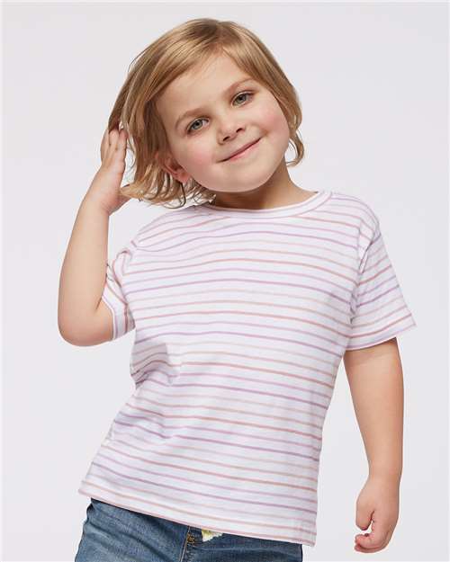 Toddler Fine Jersey Tee Rabbit Skins Lilac Stripe