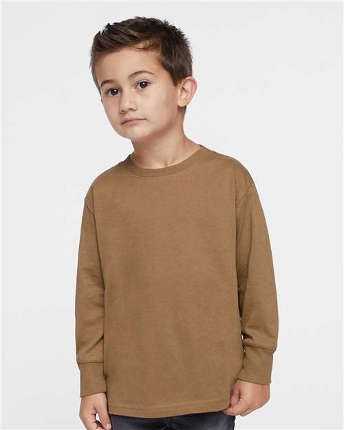 Toddler Fine Jersey Long Sleeve Tee Rabbit Skins Coyote Brown