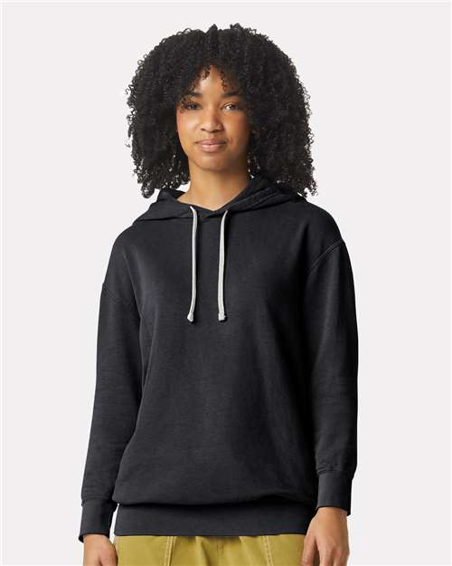 Unisex Garment-Dyed Lightweight Hooded Sweatshirt Comfort Colors Black