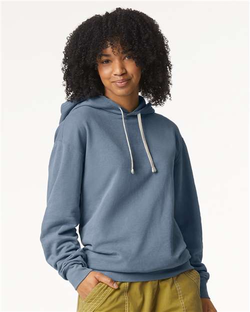 Unisex Garment-Dyed Lightweight Hooded Sweatshirt Comfort Colors Blue Jean