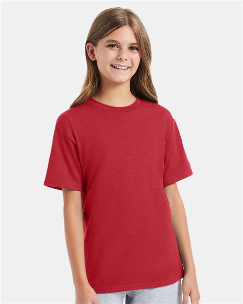 Youth Perfect-T T-Shirt Hanes Heather Red