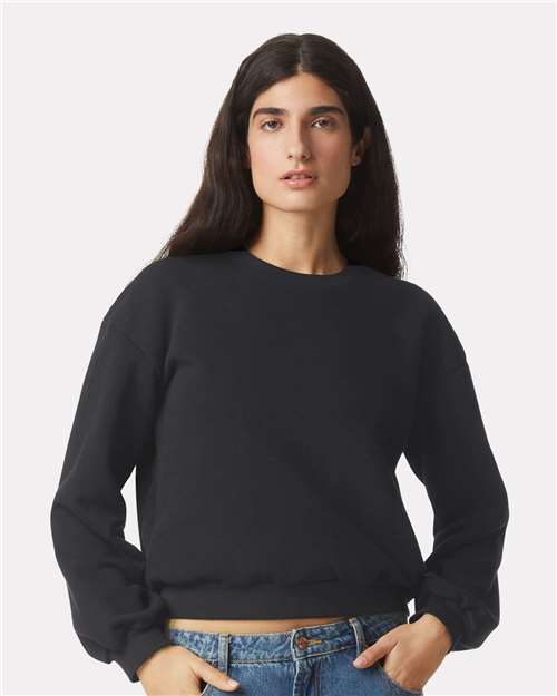 Women's ReFlex Fleece Crewneck Sweatshirt American Apparel Black