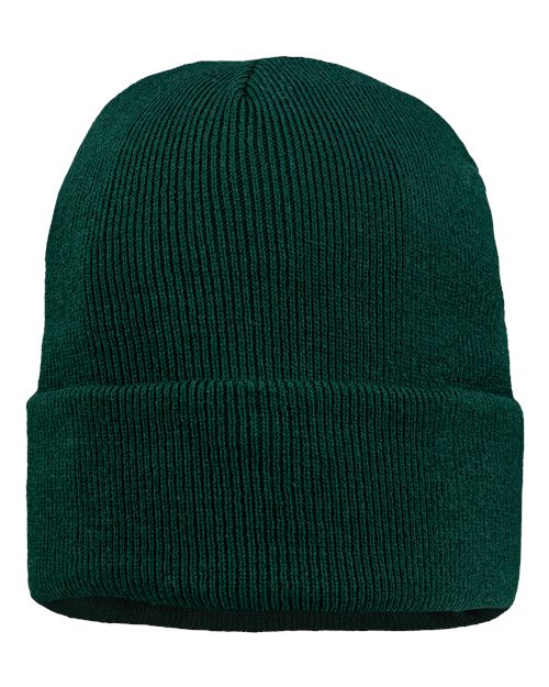 12" Jersey Lined Cuffed Beanie Sportsman Forest Green One Size