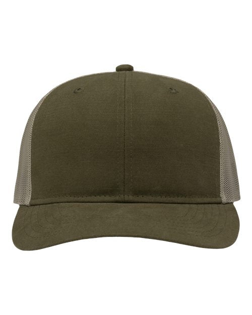 Modern Six-Panel Trucker Fit Cap Sportsman Dark Olive Green Khaki Adjustable
