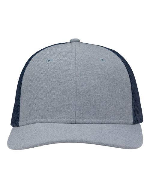 Modern Six-Panel Trucker Fit Cap Sportsman Ice Blue Heather Navy Adjustable