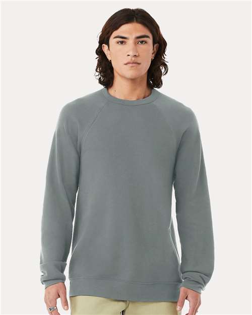 Unisex Sponge Fleece Raglan Crewneck Sweatshirt BELLA + CANVAS Blue Storm