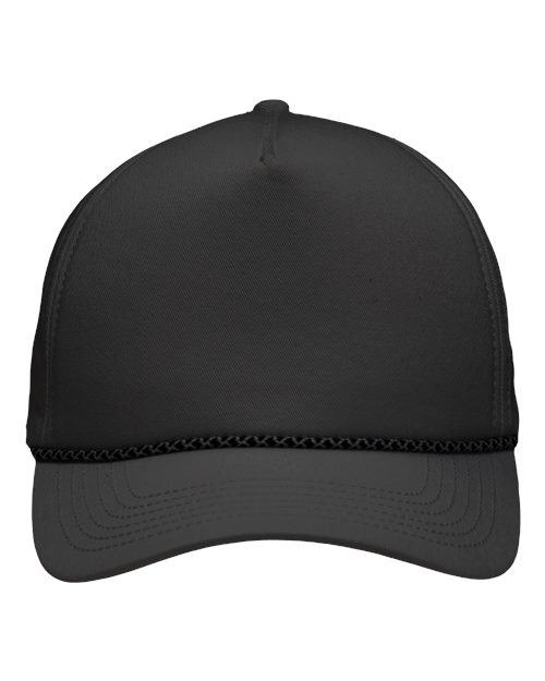 Five-Panel Rope Heritage Fit Cap Sportsman Charcoal Adjustable