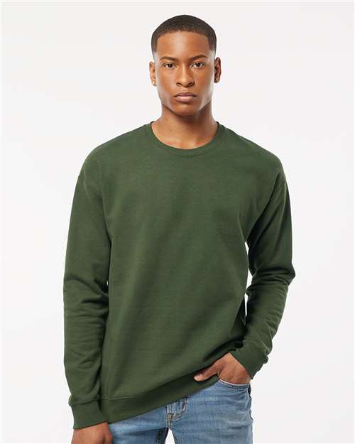 Unisex Fleece Crewneck Sweatshirt Tultex Military Green