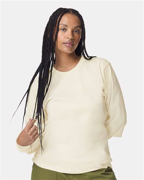 Unisex Fine Jersey Long Sleeve Tee American Apparel Cream
