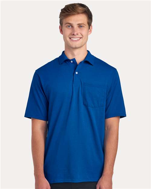 Men's Dri-Power® Polo with Pocket JERZEES Royal