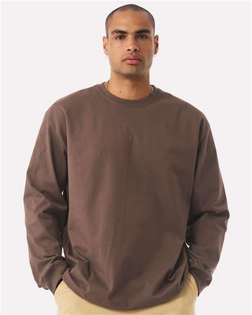 Unisex 7.5 oz Heavyweight Long Sleeve Tee BELLA + CANVAS Cocoa