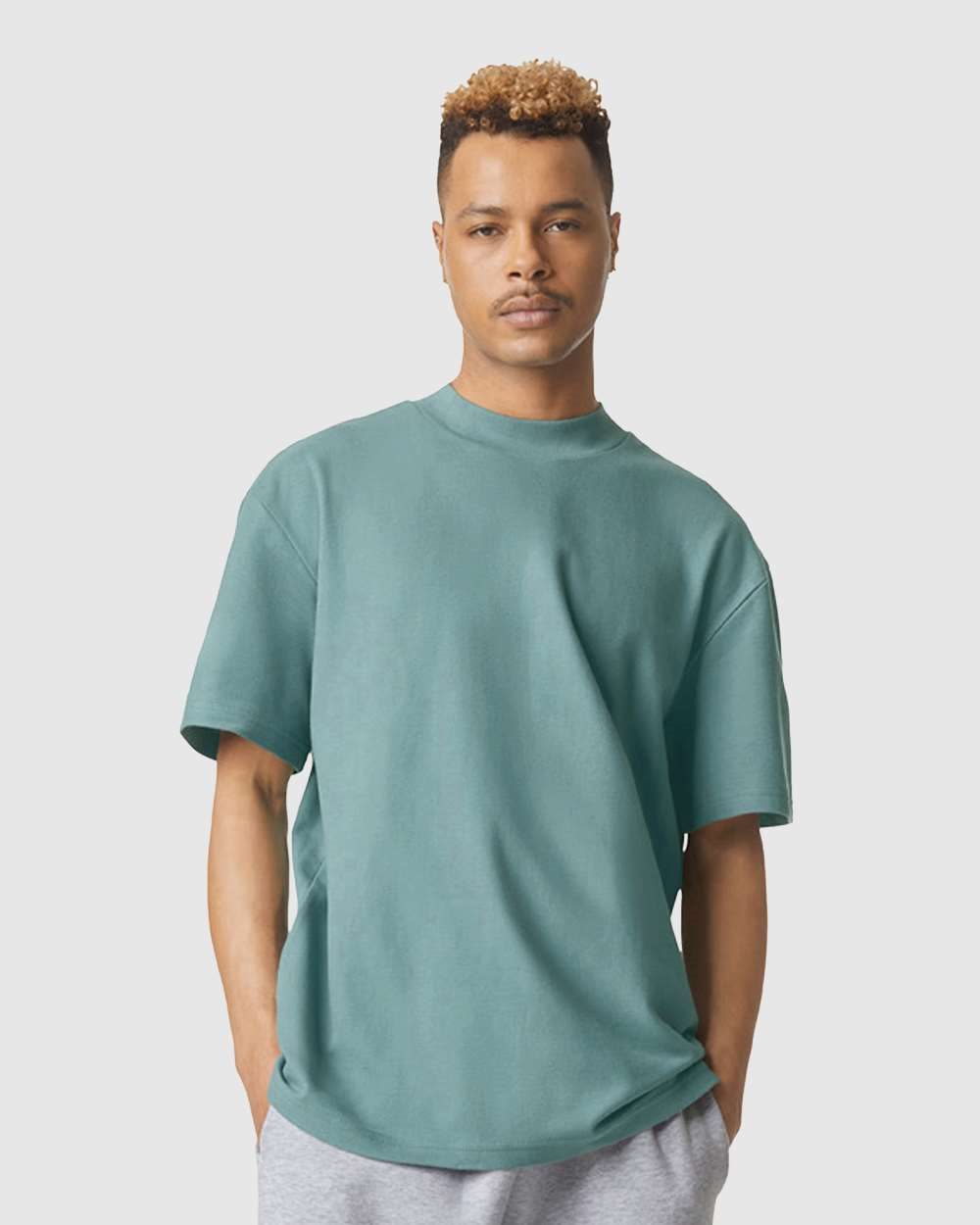 Unisex Pique Mock Neck Tee