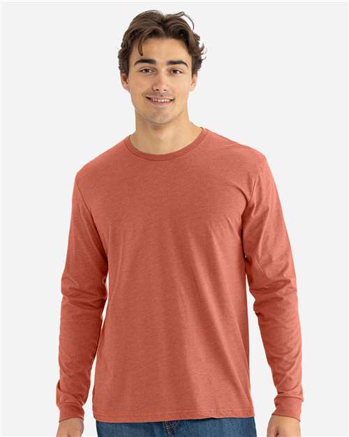Unisex CVC Long Sleeve T-Shirt Next Level Heather Redwood