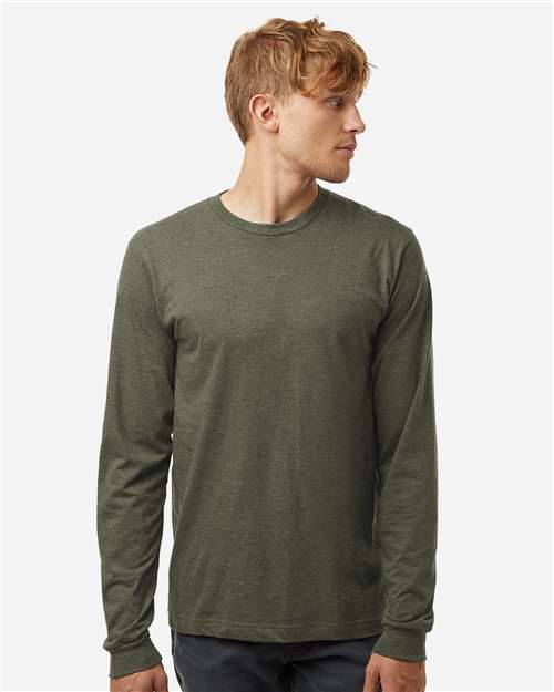 Unisex Fine Jersey Long Sleeve T-Shirt Tultex Heather Military Green