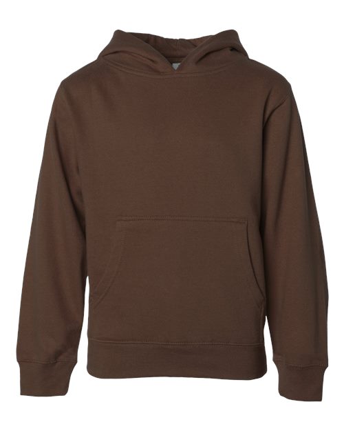 Youth Midweight Hooded Sweatshirt Independent Trading Co. Brown