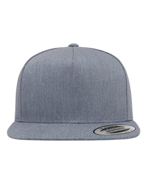 Five-Panel Cotton Twill Snapback Cap YP Classics Light Heather Grey Adjustable