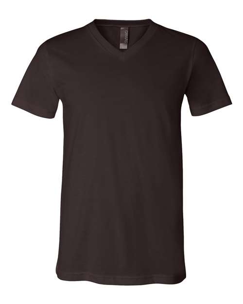 Unisex Jersey V-Neck Tee BELLA + CANVAS Brown