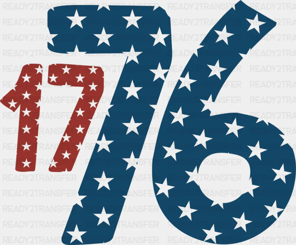 17 76 Red & Blue - 4th Of July DTF Transfer
