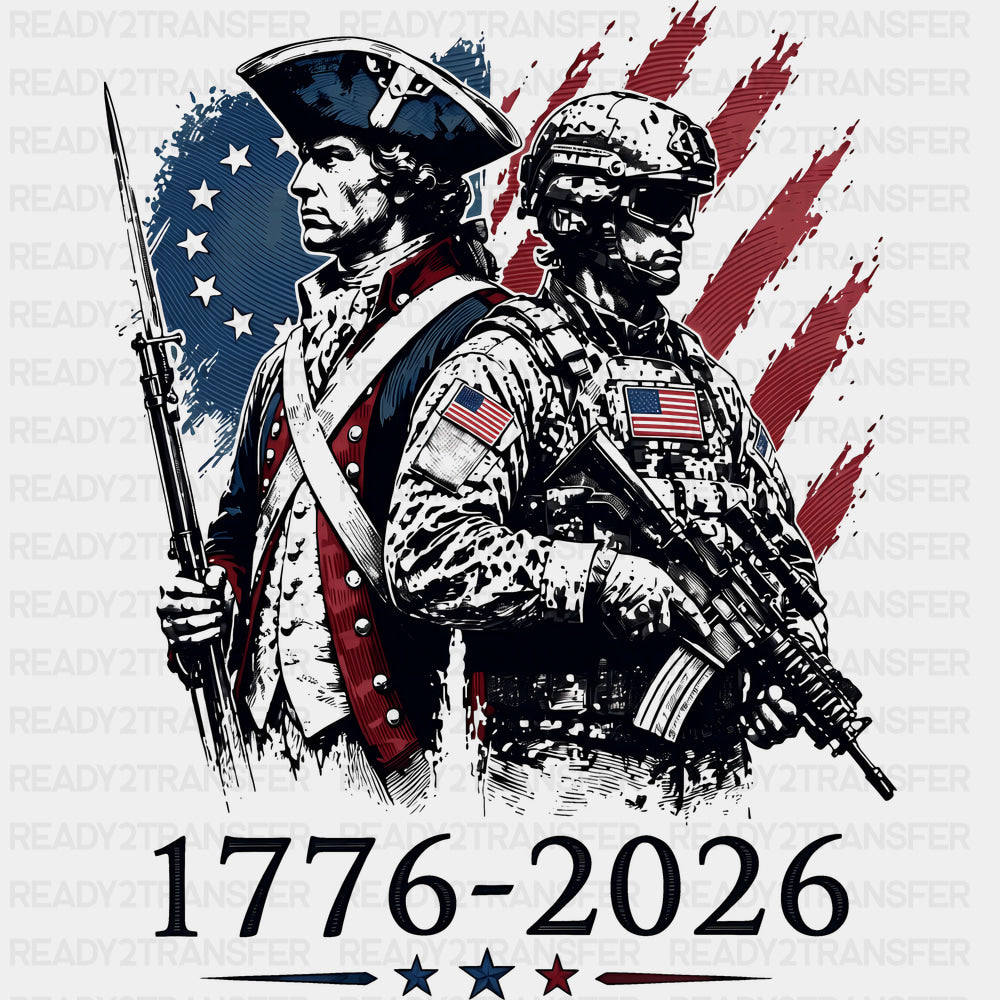 1776-2026 - Army DTF Transfers - Adult Unisex - S & M (10’’) / Dark Color Design (See Imaging)