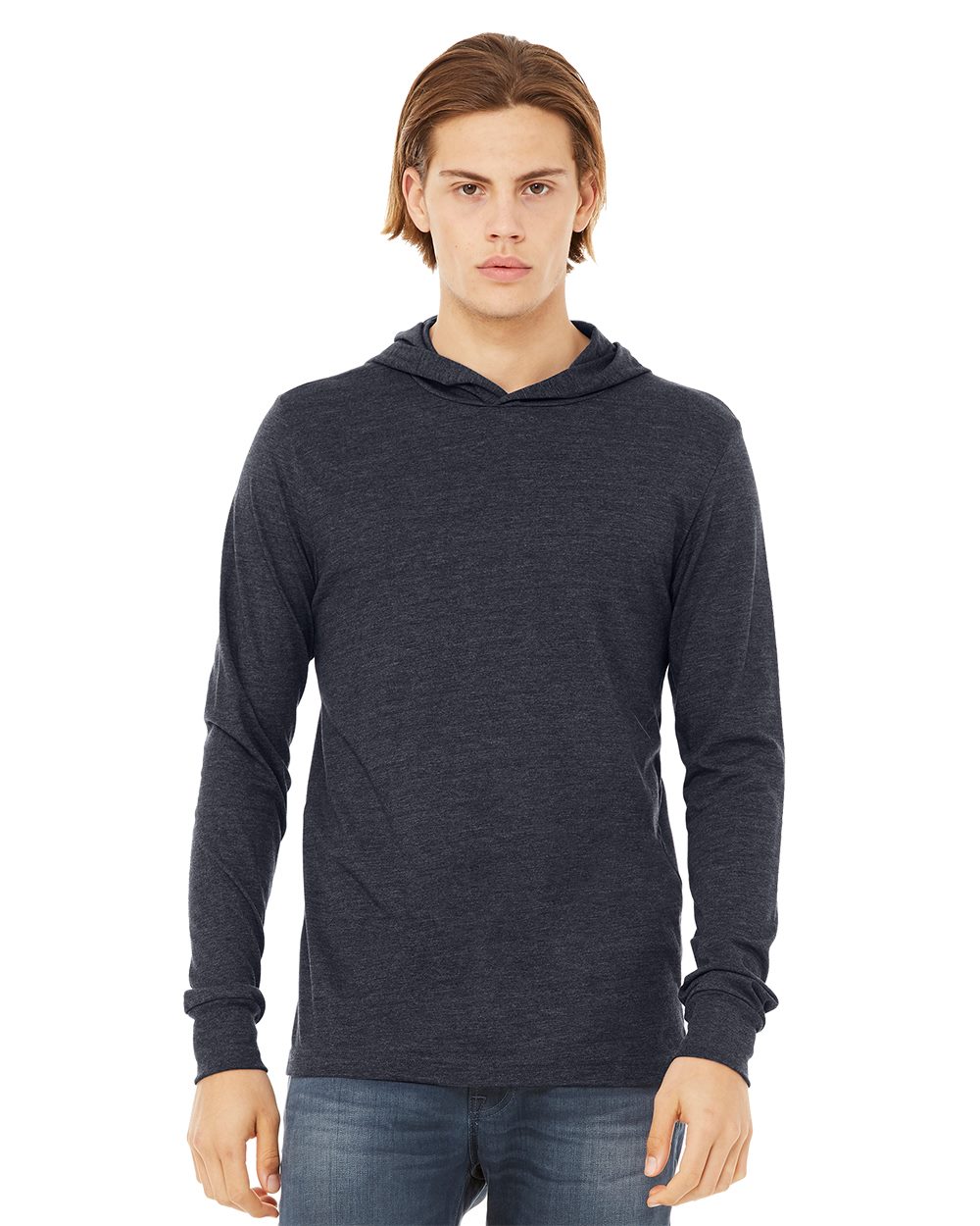 Unisex Jersey Hooded Long Sleeve Tee