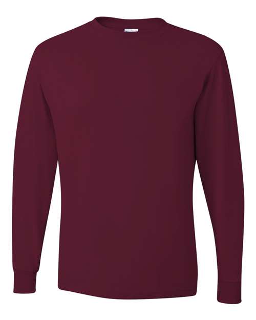 Unisex Dri-Power® Long Sleeve 50/50 T-Shirt JERZEES Maroon