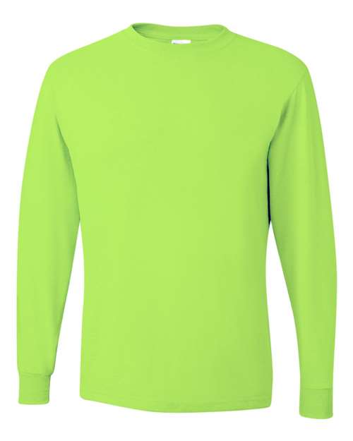 Unisex Dri-Power® Long Sleeve 50/50 T-Shirt JERZEES Safety Green