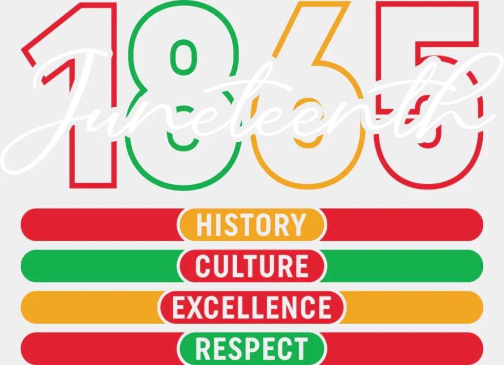 1865 Juneteenth History Culture Excellence Respect - Juneteenth DTF Transfer Adult Unisex - S & M (10’’) / Light Color