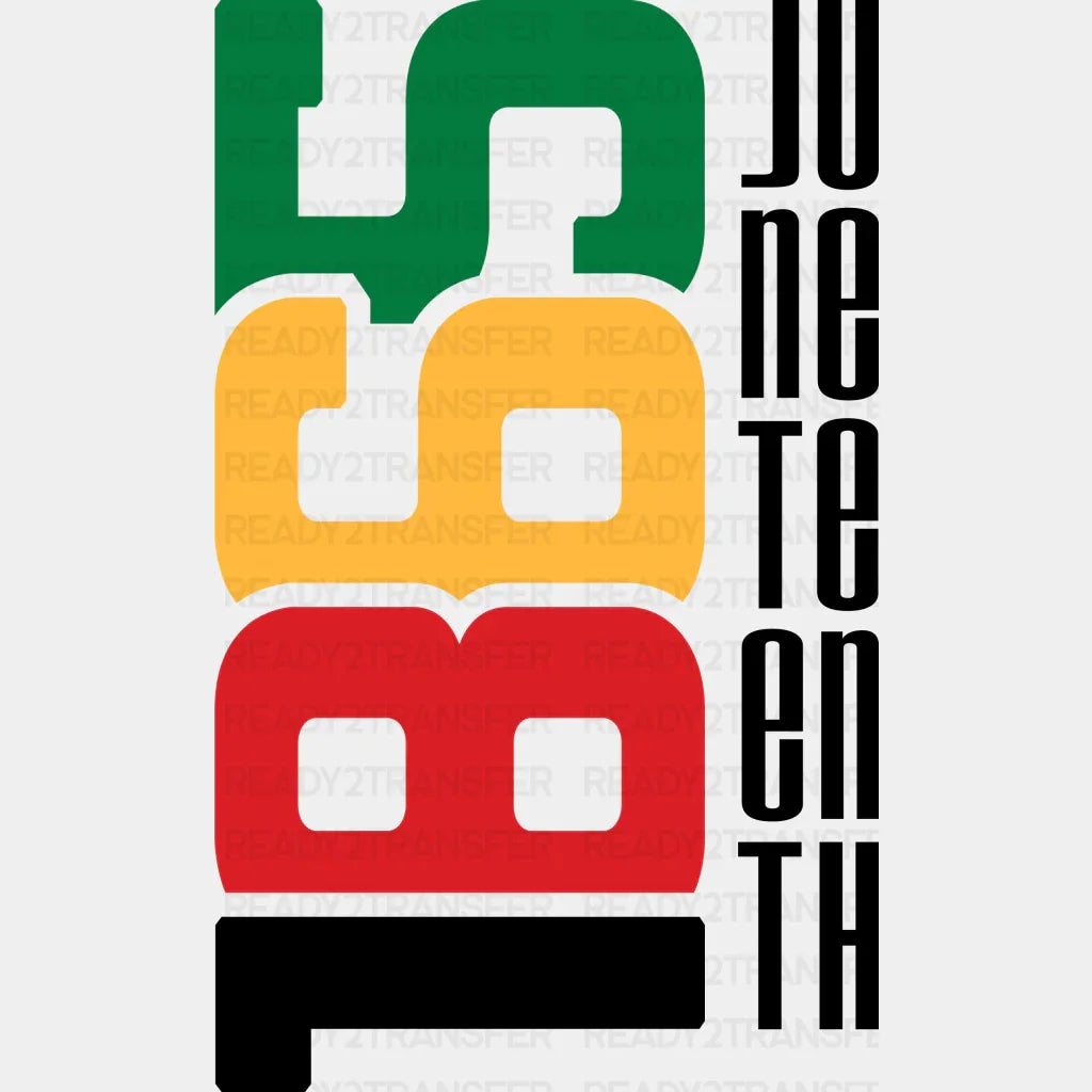 1865 June Teenth Vertical Design Blm Dtf Transfer Adult Unisex - S & M (10’) / Black